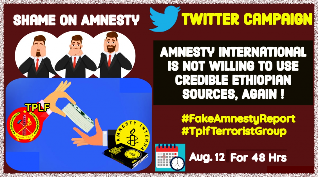 Amnesty International Is Not Willing To Use Credible Ethiopian Sources, Again!